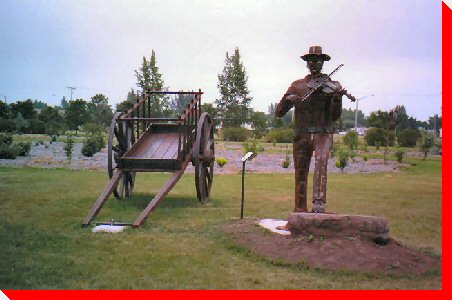 Metis Fiddler and Oxcart - Davidson, Saskatchewan