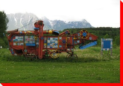 Decorated Threshing Machine - Hazelton, British Columbia