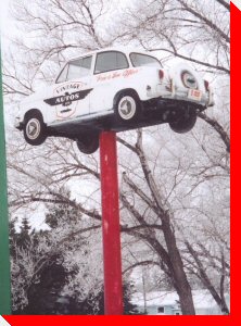 Vintage Car on a Pole - Osler, Saskatchewan