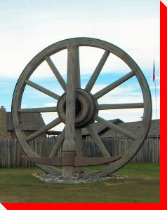 World's Largest Wagon Wheel and Pick - Fort Assiniboine, Alberta
